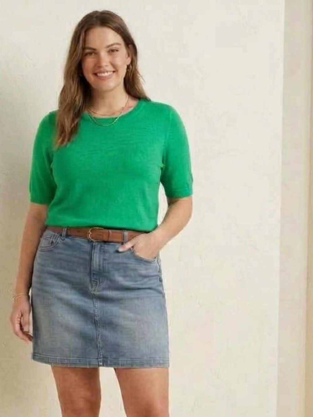 Classic LOFT Medium Wash Denim Mini Skirt Size 14/32